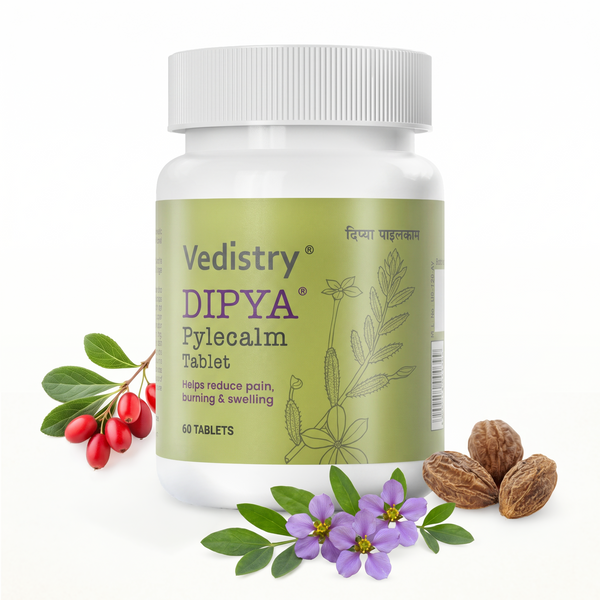 Dipya Pylecalm Tablets for Piles Relief, Bleeding, Burning, Swelling & Constipation Support