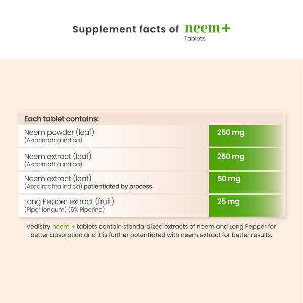 Vedistry Neem + Tablets