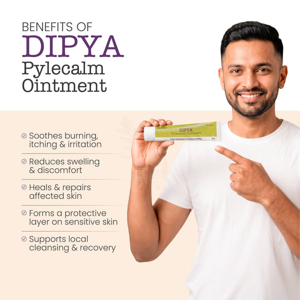 Dipya Pylecalm Ointment for Piles Relief, Pain, Burning, Itching & Swelling