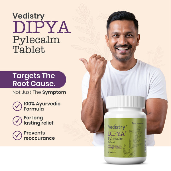 Dipya Pylecalm Tablets for Piles Relief, Bleeding, Burning, Swelling & Constipation Support